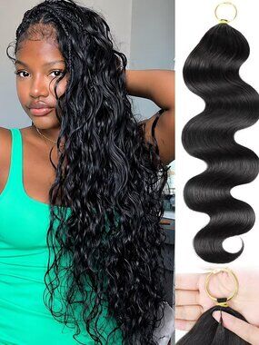 18" Human Crochet Hair for Black Women - Soft Body Wave Extensions, 55g, 40